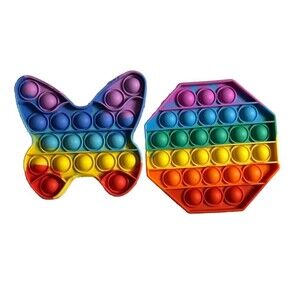 2 Pop its fidget toys- Butterfly&Hexagon sensory Stocking Stuffers For Christmas
